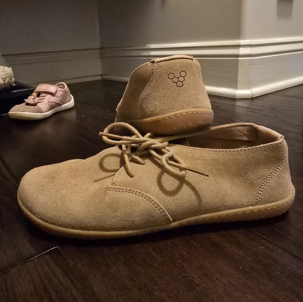 Tan Suede Lace-Up Shoes